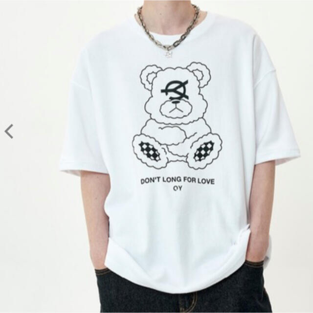 MILKBOY(ミルクボーイ)のOY/オーワイ　ホワイト ODOLLY T/オードリープリント半袖くまTシャツ  メンズのトップス(Tシャツ/カットソー(半袖/袖なし))の商品写真
