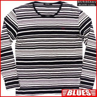 バーバリーブラックレーベル(BURBERRY BLACK LABEL)のバーバリーブラックレーベル シャツ M メンズカットソー長袖白黒TY1706(Tシャツ/カットソー(七分/長袖))