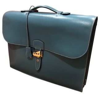 エルメス(Hermes)の☆エルメス サックアデペッシュ38 ボックスカーフ ブルージーン □Ｃ(ビジネスバッグ)