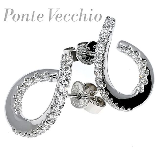 ポンテヴェキオ Ponte Vecchio 18KWGダイヤモンドピアス - ピアス