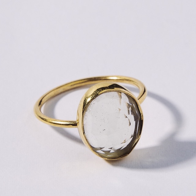 【12号】グリーンアメシスト ローズカット ベゼル リング 天然石 指輪 レディースのアクセサリー(リング(指輪))の商品写真