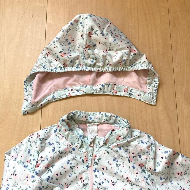 H&M(エイチアンドエム)のH&M  サイズ80 美品　花柄　薄手マウンテンパーカー キッズ/ベビー/マタニティのキッズ服女の子用(90cm~)(ジャケット/上着)の商品写真