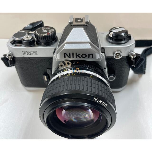Nikon FM2 フィルムカメラ レンズ3本 ストロボ 付属品あり