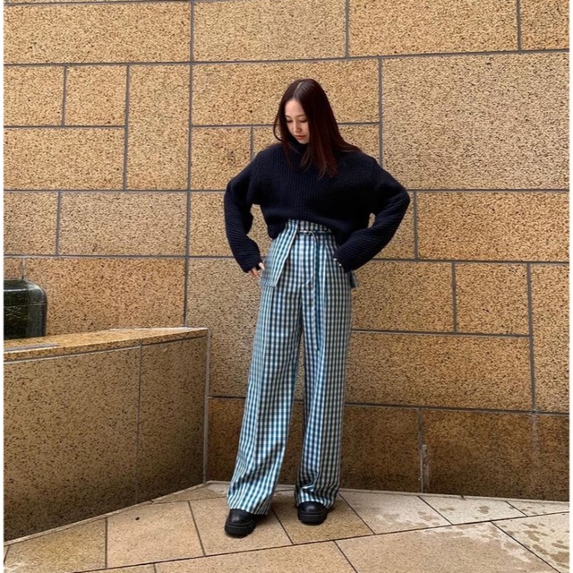 LE CIEL BLEU(ルシェルブルー)のle ciel bleu Gingham Pocket Belt Pants レディースのパンツ(カジュアルパンツ)の商品写真