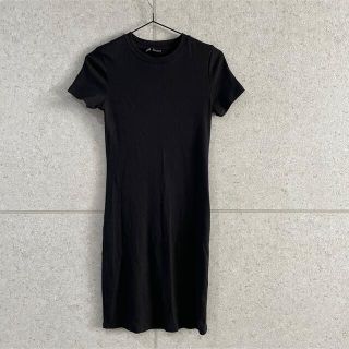 ザラ(ZARA)のZARA ブラック　ロングワンピース(ひざ丈ワンピース)