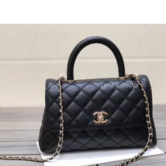 シャネル CHANEL 復刻 トートバッグ 1804 黒 ブラック キャビアスキン ゴールド金具 ハンドバッグ A01804 8113