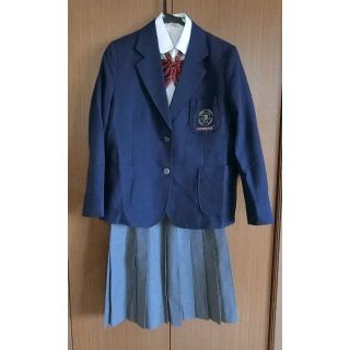 紺ブレザー制服170A・スカート２枚（標準・ミニ）ニットセーター、ベストと他付き(オーダーメイド)