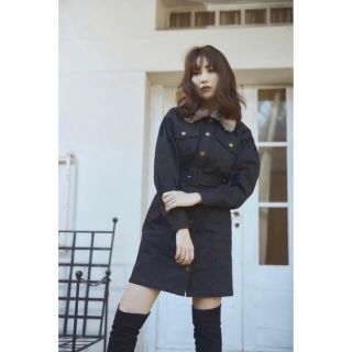 Lace Belted Denim Dress herlipto M