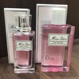 ディオール(Dior)のお値下げ‼️ディオールローズ&ローズヘアミスト30ミリ　ハンドジェルセット☆(香水(女性用))