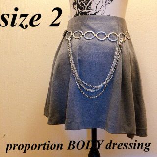 プロポーションボディドレッシング(PROPORTION BODY DRESSING)の★プロポーションボディードレッシング★グレーシンプルフレアスカート★シンプル★2(ひざ丈スカート)