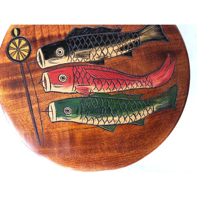 本漆塗 鯉のぼり絵 6寸 二段重 18cm すり漆 重箱 弁当箱 端午 節句