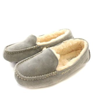 アグ(UGG)のアグ UGG アスコット ムートン モカシン ローファー US8 25 グレー(ローファー/革靴)