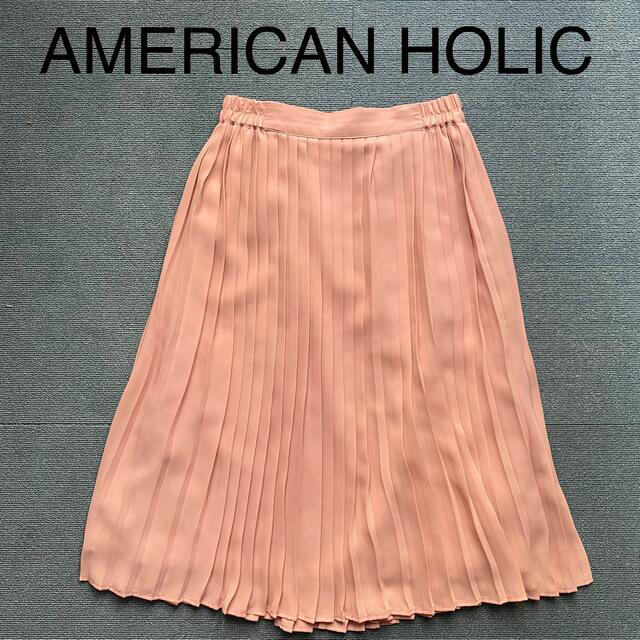 AMERICAN HOLIC(アメリカンホリック)のAMERICAN HOLIC シフォンプリーツ スカート　薄ピンク レディースのスカート(ひざ丈スカート)の商品写真