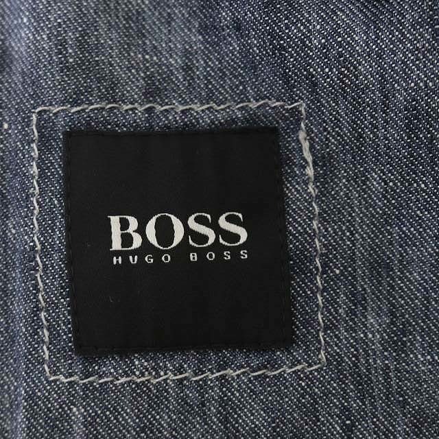 HUGO BOSS(ヒューゴボス)のヒューゴボス テーラードジャケット デニム 3B シングル リネン 50 青 メンズのジャケット/アウター(テーラードジャケット)の商品写真