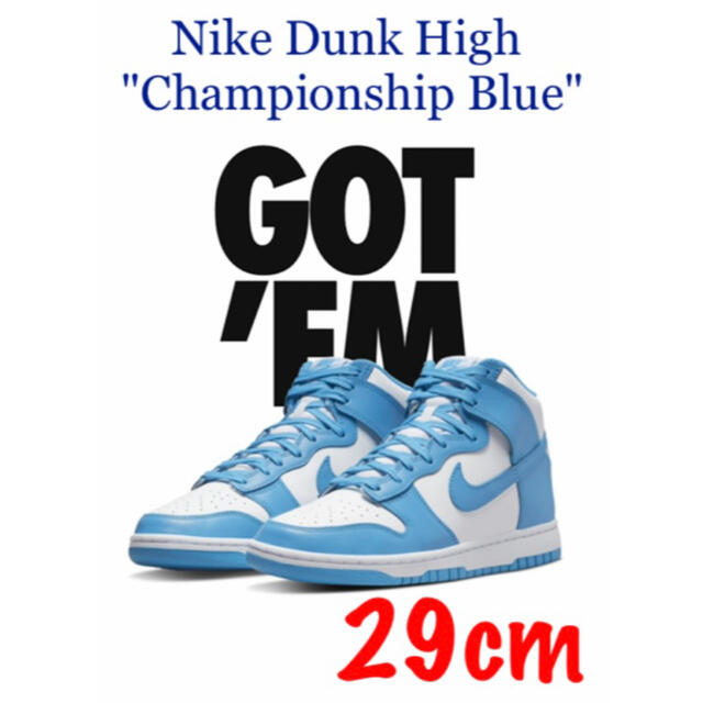 込みNike Dunk High "Championship Blue" 29靴/シューズ