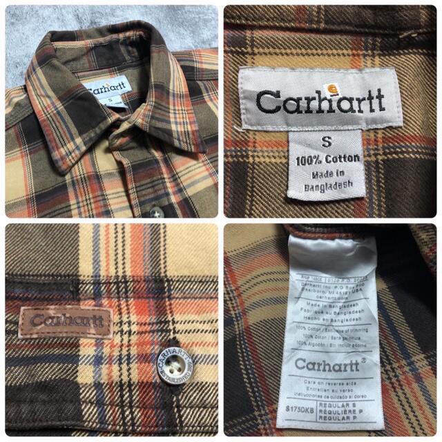 carhartt(カーハート)の【deco様専用】カーハート☆レザーロゴ入W.ポケットレトロワークチェックシャツ メンズのトップス(シャツ)の商品写真