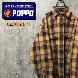 カーハート(carhartt)の【deco様専用】カーハート☆レザーロゴ入W.ポケットレトロワークチェックシャツ(シャツ)