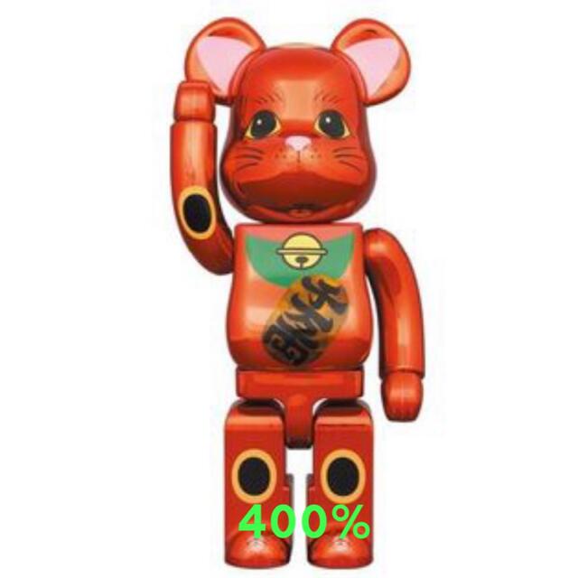 BE@RBRICK 招き猫 梅金メッキ 発光 400％