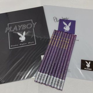 プレイボーイ(PLAYBOY)のプレイボーイ　下敷き2枚　キラキラグリッターえんぴつ10本(鉛筆)