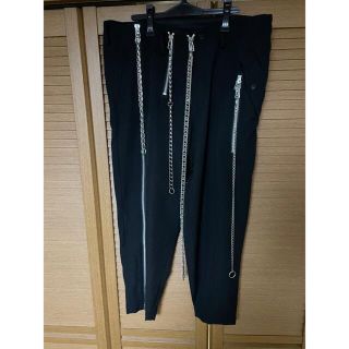 ヨウジヤマモト プールオム 20AW チェーン装飾 ワイドパンツ-
