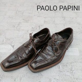 PAOLO PAPINI スクエアトゥ レザーシューズ イタリア製(ドレス/ビジネス)