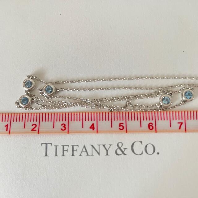 スマイルな Tiffany 未使用Tiffany5粒アクアマリンバイザヤード 