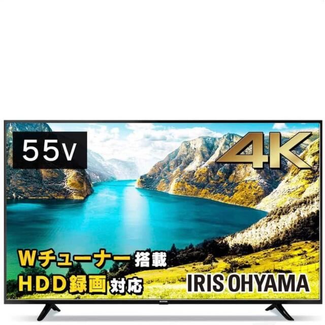 アイリスオーヤマ(アイリスオーヤマ)のFiona 4K対応液晶テレビ55インチ 55UB10P スマホ/家電/カメラのテレビ/映像機器(テレビ)の商品写真