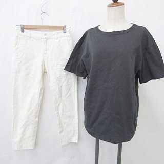 ユナイテッドアローズグリーンレーベルリラクシング(UNITED ARROWS green label relaxing)のグリーンレーベルリラクシング カットソー パンツ 2枚セット 黒 白 36(カットソー(半袖/袖なし))