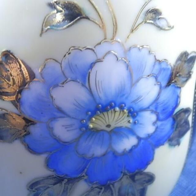 オールドノリタケ 花瓶 1910年 盛り上げ金彩 牡丹 - 4
