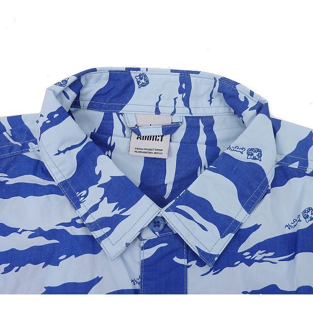 ADDICT(アディクト)のADDICT アディクト TONAL TIGER ボタンシャツ ブルー M メンズのトップス(シャツ)の商品写真