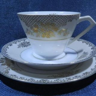 ノリタケ(Noritake)のオールドノリタケ　盛上金彩　トリオ(グラス/カップ)