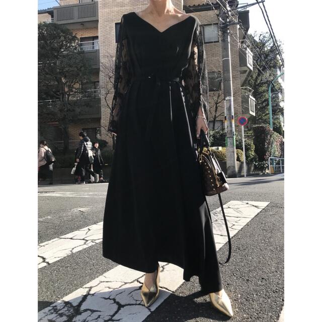 AMERI VINTAGE LACE SLEEVE REFINED DRESSレディース