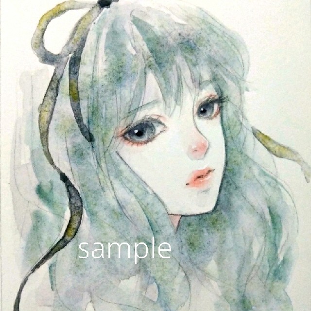 専用　手描きイラスト　ドローイング　水彩画　煙草