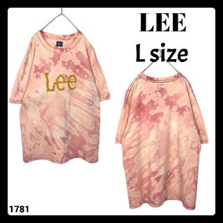 リー(Lee)のLee リー ブリーチ加工 半袖 Tシャツ ピンク タイダイ L ビッグロゴ(Tシャツ/カットソー(半袖/袖なし))