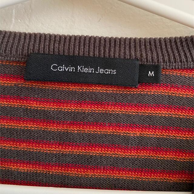 Calvin Klein(カルバンクライン)のCalvin Klein カルバンクライン ニットセーター ボーダー サイズM メンズのトップス(ニット/セーター)の商品写真