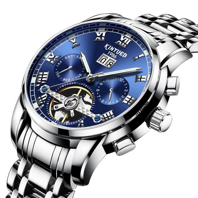 売れ筋商品KINYUED 腕時計 海外ブランド 自動機械式 ステンレス 防水