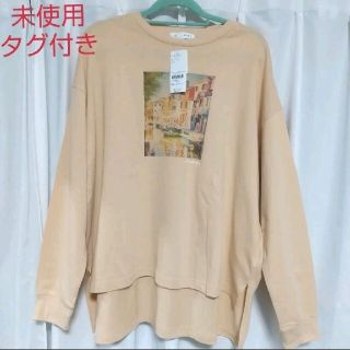 ショコラフィネローブ(chocol raffine robe)のタグ付　chocol raffine robe　フォトプリントロンT　オレンジ(Tシャツ(長袖/七分))