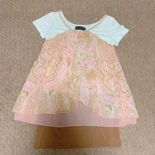 セシルマクビー(CECIL McBEE)の新品未使用 CECIL McBEE 切り替えレース風トップス(カットソー(半袖/袖なし))