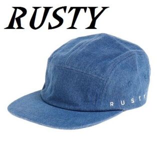 ラスティ(RUSTY)のRUSTY　ラスティ ロゴ入り デニムキャップ CAP スケボー サーフィン(キャップ)