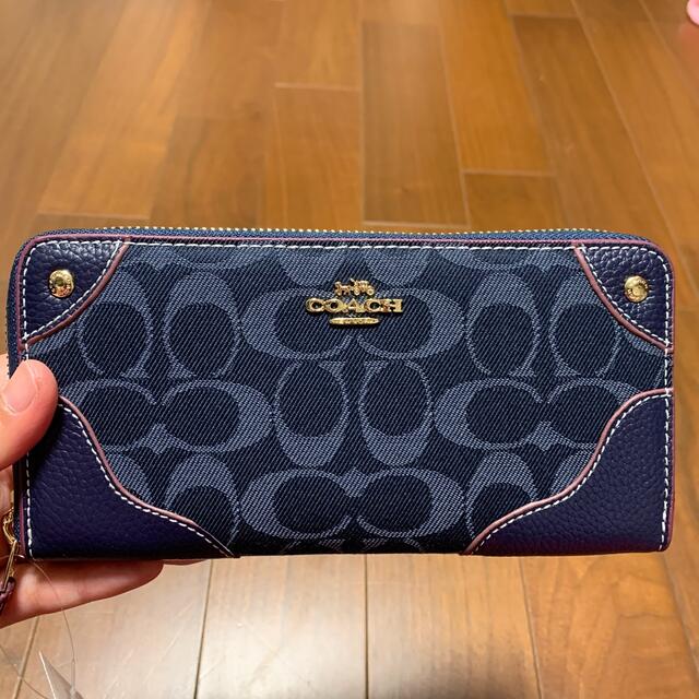 【新品・未使用】COACH コーチ 長財布 デニムブルー