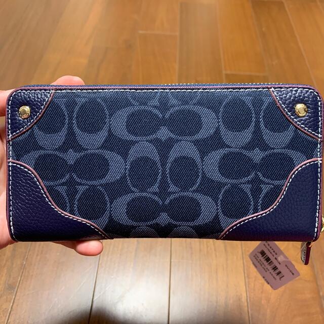 【新品・未使用】COACH コーチ 長財布 デニムブルー