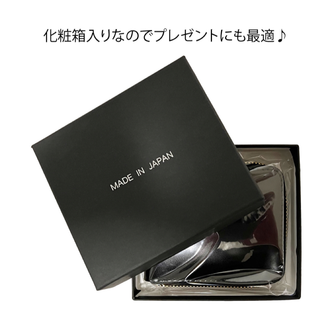 新品　未使用　日本製　高級　オイルコードバン　RF二つ折り財布　紺　ネイビー 6