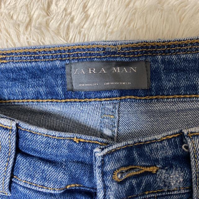 ZARA(ザラ)のZARA MAN ダメージデニム ジーンズ　ブルー メンズのパンツ(デニム/ジーンズ)の商品写真