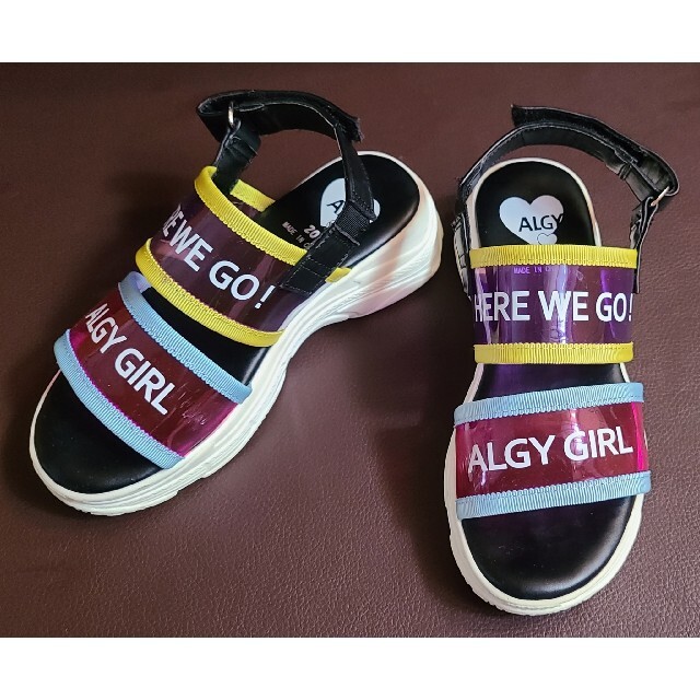 ALGY(アルジー)のALGY　アルジー　配色クリアカラー　スポーツサンダル　黒×ピンク　20cm キッズ/ベビー/マタニティのキッズ靴/シューズ(15cm~)(サンダル)の商品写真