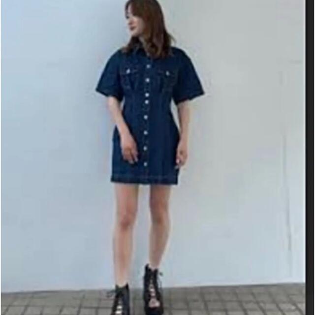 MOUSSY SHORT SLEEVE DENIM MINI ドレス02