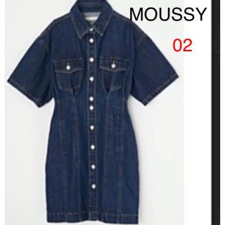 マウジー(moussy)のMOUSSY SHORT SLEEVE DENIM MINI ドレス02(ミニワンピース)