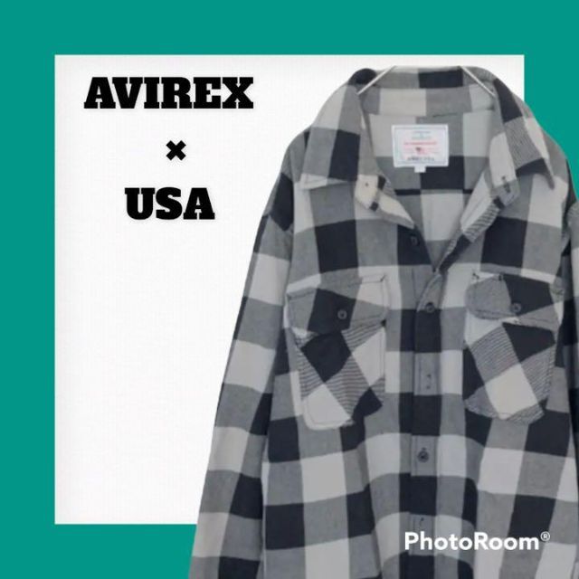 でおすすめアイテム。 AVIREX ジャケット チェックシャツ ブロック 厚手 アヴィレックス USA AVIREX - シャツ