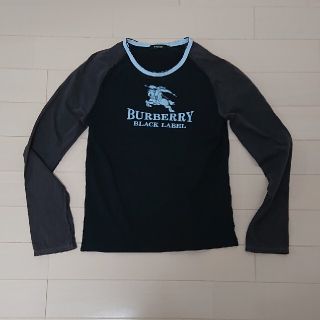 バーバリーブラックレーベル(BURBERRY BLACK LABEL)のバーバリーブラックレーベル ロングTシャツ 黒(Tシャツ/カットソー(七分/長袖))