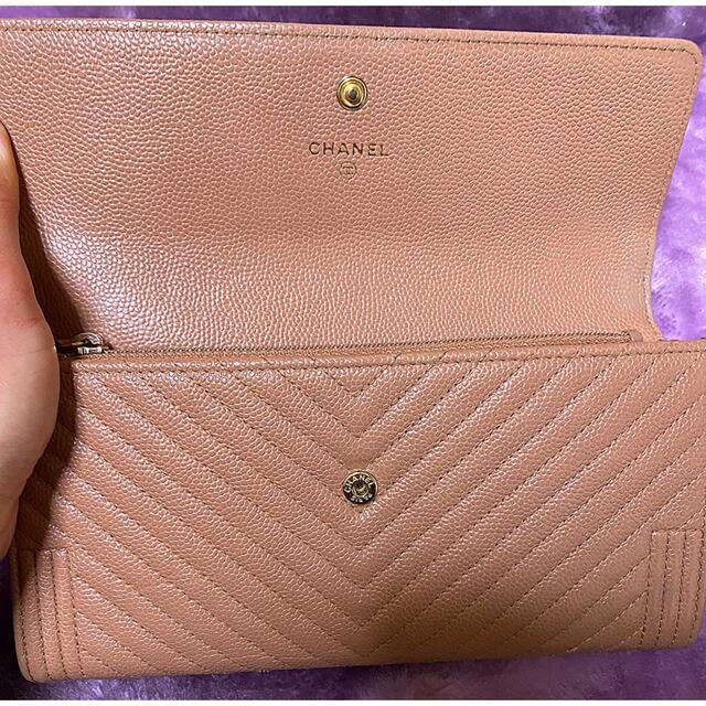 CHANEL(シャネル)の美品　シャネル　ボーイシャネル　フラップ長財布　キャビアスキン メンズのファッション小物(長財布)の商品写真