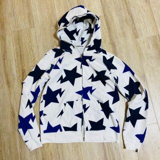 ブラック系,M【限定品】APE アベイシングエイプ スター総柄 ジップアップパーカー パーカー メンズブラック系M￥15,318